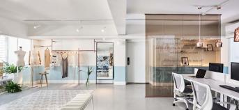 辦公室裝修公司:有如緞帶般包覆的服飾商業(yè)空間，零死角拍攝地點(diǎn)